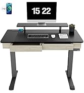 EUREKA ERGONOMIC Electric Standing Desk with Drawers, 47 x 24 Inch Dual-motor Height Adjustable S...