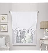 Mightree Blackout Tie Up Curtains for Windows, Three-Layer Woven Roman Curtains, Thermal Insulate...