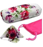 MyEyeglassCase Women's Hard Eyeglass Case | Protective Hard Shell Glasses Case with Pouch and Cloth