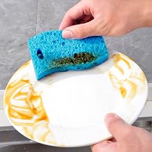 Compressed Cellulose Sponges Non-Scratch Natural Sponge Cleaning Scrub Sponge kitchen Cut-Outs DIY