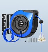 DEWENWILS Retractable Extension Cord Reel, 75 FT Heavy Duty Power Cord, 14/3C SJTOW Retractable C...