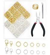 2400PCS FIVEIZERO Jump Rings Kit for Jewelry Making & Necklace Repair - Silver & Gold Jump Rings,...