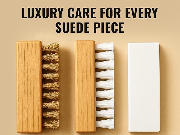Fiamme Suede and Nubuck Cleaning Kit - Complete Brass & Nylon Brush Set, Suede Eraser for Shoes
