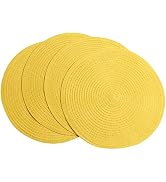 SHACOS Round Braided Placemats Set of 4 Washable Kitchen Table Place Mats Doilies Table Mats for ...