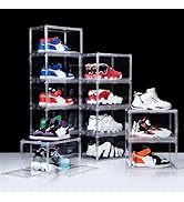 BSFHH 12 Pack Shoe Boxes, Clear Acrylic Stackable Plastic Sneaker Box Container, Magnetic Drop & ...
