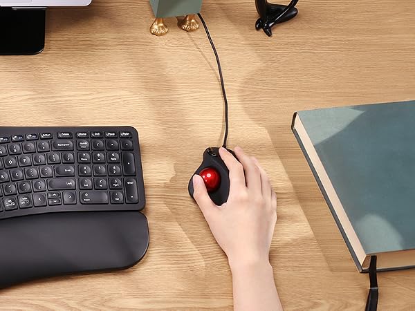 trackball mouse track ball thumb wired roller rollermouse rollerball ergonomic stationary