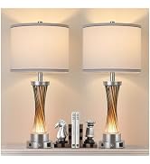 bdayanx 3-Way Dimmable Table Lamp Set of 2,Touch Control Lamp with Night Light,Modern Crystal Tab...
