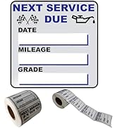 JINCH Oil Change Stickers, 300 Pcs 2 x 2 Inches Clear Oil Change Window Stickers for Vehicles Win...