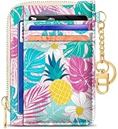 GIANCOMICS Slim Wallet Credit Card Holder Women, Tropical Pineapple Rfid Blocking Small Card Case...