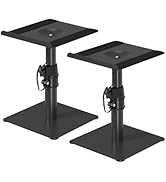 Suptek Free-Standing Speaker Stand Desktop Set, 9.6 x 8.8 inch Trays, Height Adjustment and Tilt,...