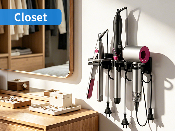curling iron holder wall mount