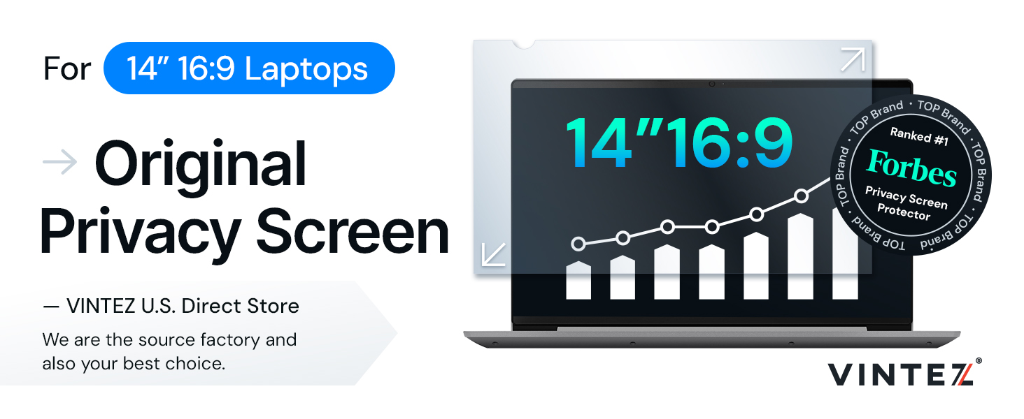 14 Inch Laptop Privacy Screen Filter Widescreen Monitor Anti-Glare Anti-Scratch Protector Film