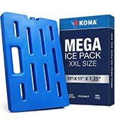 Kona Mega Ice Packs Cooler XXL Size - Long Lasting Reusable Freezer Packs - Alternative to Dry Ic...