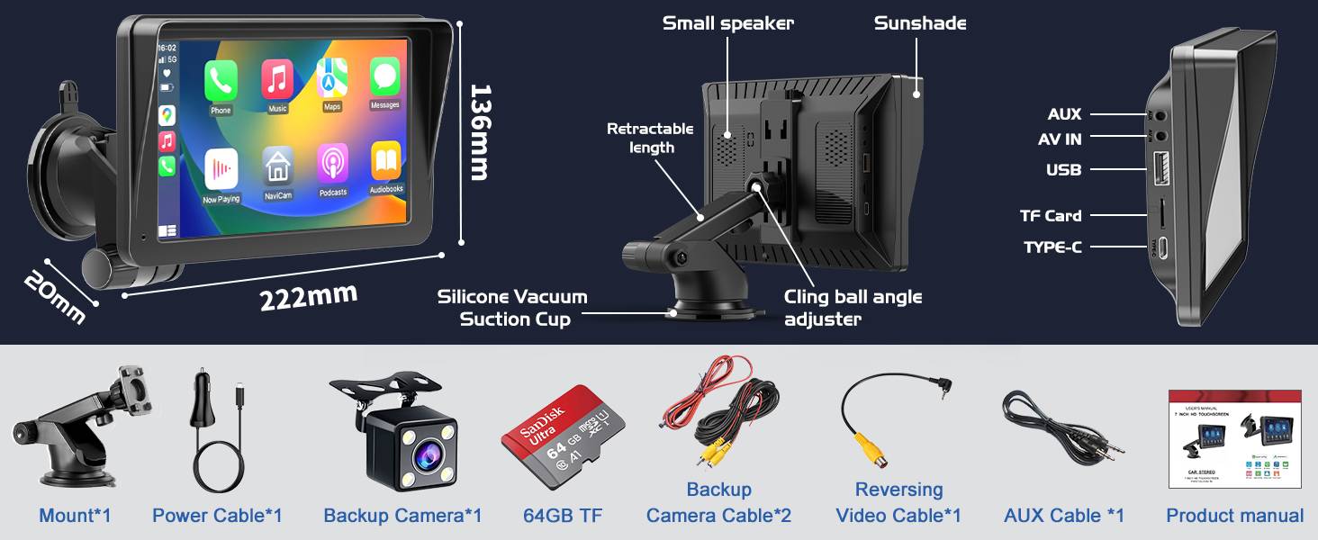 Wireless Carplay Screen for Car