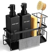 GMISUN Dish Soap Dispenser for Kitchen, 12 Oz Kitchen Soap Dispenser with Sponge Holder, Customiz...