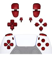 eXtremeRate Replacement D-pad R1 L1 R2 L2 Triggers Share Options Face Buttons, Scarlet Red Full S...