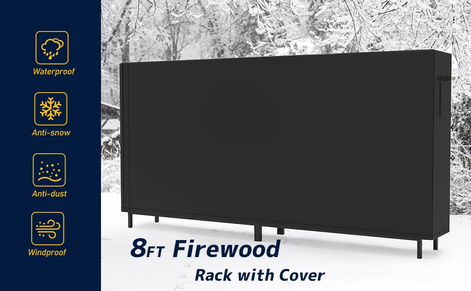 8ft firewood rack outdoor