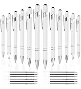 12 PCS 2 in 1 Stylists pens Ballpoint Pen with Stylus Tip, 1.0 mm Black Ink Metal Pen Stylus Pens...