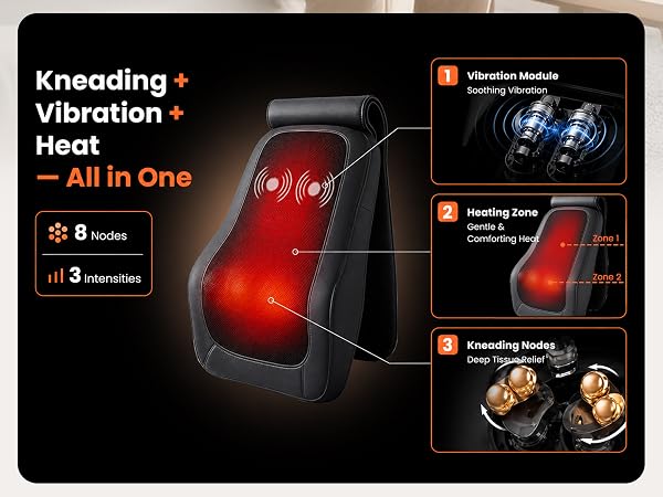 shiatsu back massager with heat
