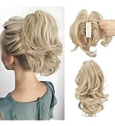 CJL HAIR Claw Clip Short Ponytail Hair Extensions DIY Bendable Metals Messy Bun Hair Piece for Wo...