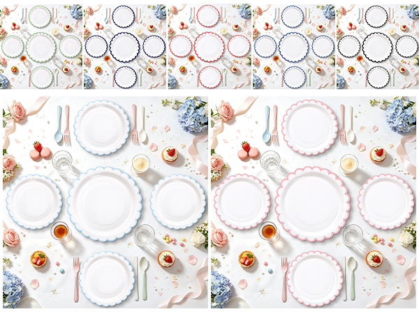scalloped paper plates disposable small dessert plates large dinner plates for party scalloped plate