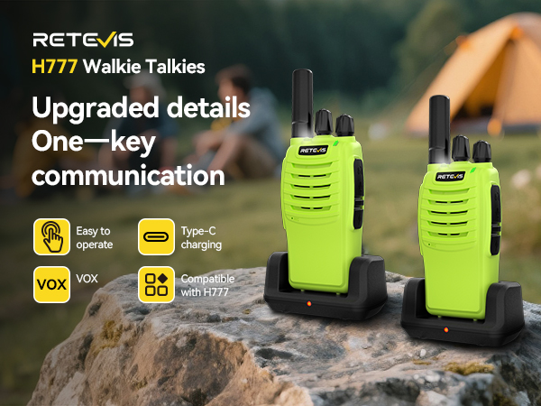 retevis h-777 2 way radios rechargeable walkie talkies