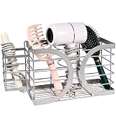 Ziroland Elegant Light Gray Wall Mounted Hair Dryer Holder - Stylish Bathroom Organiser for Dryer...