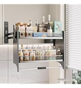 DPZM 26~28'' Pull Down Shelf for Kitchen Upper Cabinet, Heavy Duty Cabinet Organizer, 2 Tier Kitc...