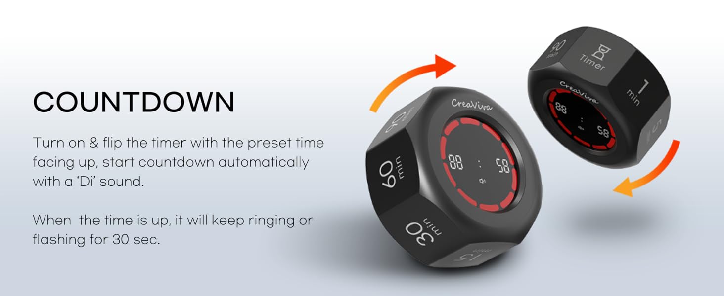 Creaviva digital visual pomodoro cube timer countdown