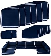 14 Piece Outdoor Patio Cushion Covers Replacement, Fit 7 Piece 6-Seater Wicker Rattan Patio Furni...