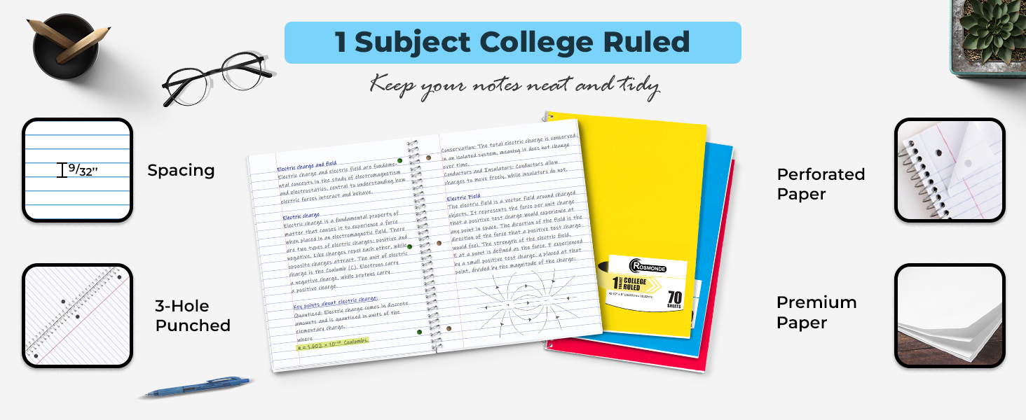 1 Subject College Ruled