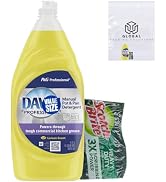 Dawn Professional Manual Pot & Pan Commercial Dish Soap, Lemon Scent, 38 Fl Oz bundled with Heavy...