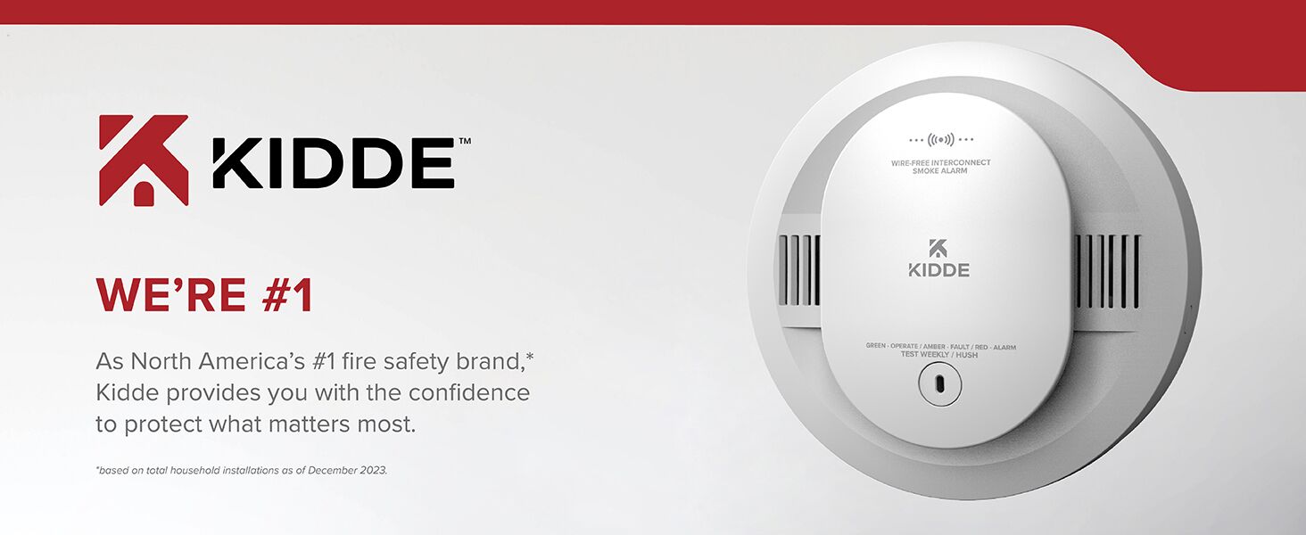 Kidde North America's #1 fire safety brand- AA battery smoke detector, desktop