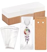 PH PandaHall 100 Sets Keychain Display Cards with Self-Sealing Bags, 5.9x2 Inch Long Keychain Car...