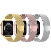 BELONGME 3 Pack Mesh Loop Compatible with Apple Watch Band 38mm 40mm 41mm 42mm 44mm 45mm 49mm Ser...