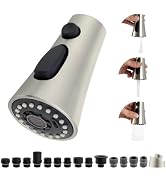 Kitchen Faucet Head Replacement, 3-Function Kitchen Sink Faucet Parts with 15 Adapters, Pull Down...