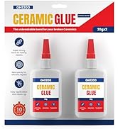 20g x 2, Ceramic Glue Repair, Waterproof, Clear, Smooth. Fast Drying, Strongest, Best Glue for Ce...