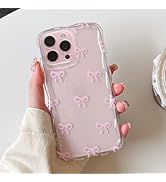 EYZUTAK Case for iPhone 16 Pro Max, Clear Cute Ribbon Bowknot Pattern Aesthetic Transparent Bow P...