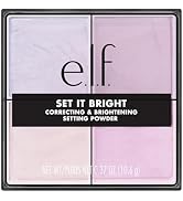 e.l.f. Set it Bright Powder Quad, Brightening Loose Setting Powder, Bakes, Blurs & Sets for Soft-...