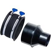 POWERTEC 4 Inch to 2-1/2 Inch Reducer and 4 Inch Dust Control Flex Cuff with Stainless Steel Key ...