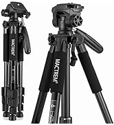 MACTREM 55" Travel Camera Tripod Stand, Lightweight Aluminum for DSLR SLR Canon Nikon Sony Olympu...