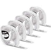 5 Pack Goknu P12 Label Maker Tape Compatible with Dymo Label Maker Refills LT-100H, 100T, 200B, C...