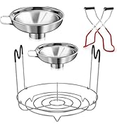 Cedilis 4 Pieces Canning Kit, 1PC Canning Rack+ 1PC Canning Jar Lifter Tong+ 2PC Canning Funnels,...
