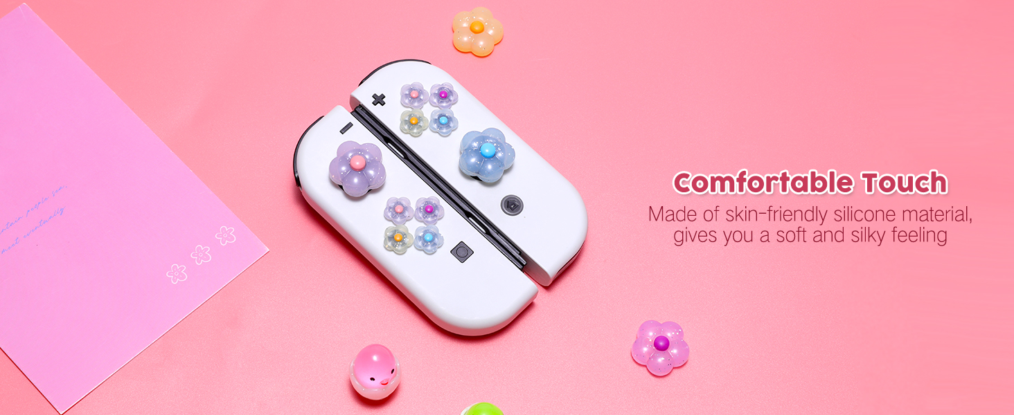 Cute Switch Joycon Thumb Grip Caps, Kawaii D Pad Button Cover
