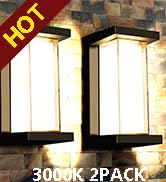 Outdoor LED Wall Porch Lights Warm White 3000K 2 Pack Modern Wall Sconces Waterproof Exterior Lig...