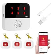 WiFi Caregiver Pager Nurse Call Button for Elderly LED Light Digital Display Nurse Alert System C...