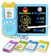 KILOGOGRAPH LCD Writing Tablet for Kids 3-12 - Talking English German Flash Cards, Bilingual 510 ...