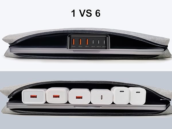 6 Ports for Fast Charging