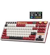 RK ROYAL KLUDGE M87 Wireless Gaming Keyboard with Screen and Dual Knob, 75% Percent 2.4Ghz/Blueto...