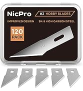 Nicpro 120 PCS Hobby Blades Set SK-5, Utility Refill #2 Art Blades Refill Cutting Tool with Stora...